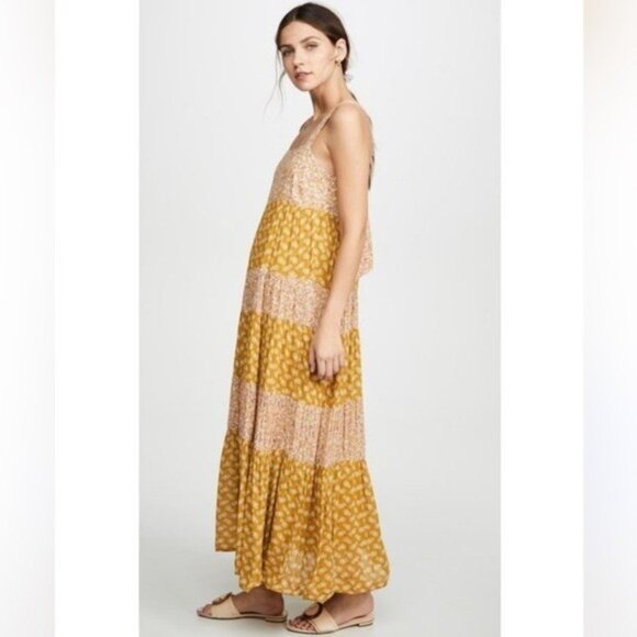 Madewell Print-Mix Tiered Midi Dress in Jaipur Floral Size Large Cottagecore • - Picture 3 of 8